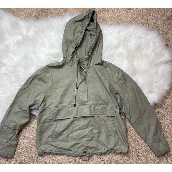 Zara Jackets & Blazers - Zara Women's Size XS Pullover Jacket Green Hood Drawstring